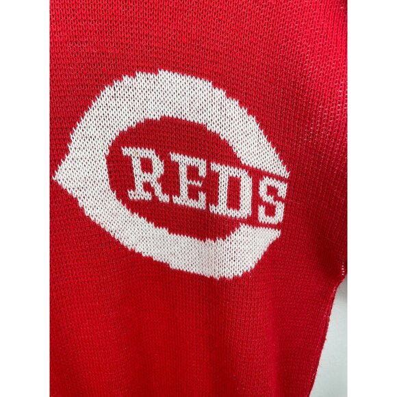 Vintage MLB Cincinnati Reds Cliff Engle Frookie Cookie Red Sweater Adult Small - Picture 4 of 8